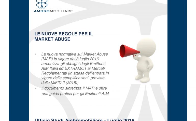 Ufficio Studi Ambromobiliare – Market Abuse Regulation (MAR)