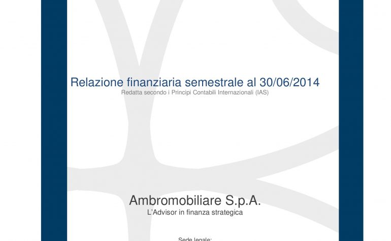 Relazione finanziaria semestrale al 30.06.2014