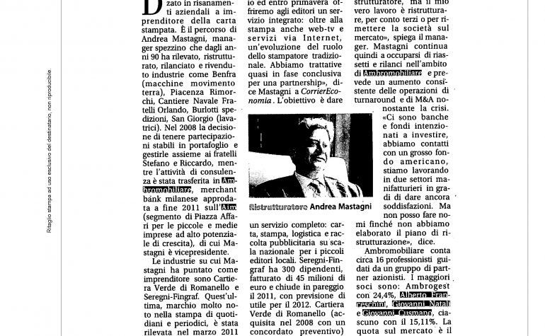 Corriere Economia 23 gennaio 2012