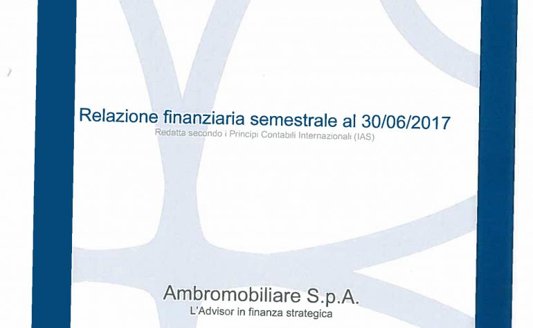 Relazione finanziaria semestrale al 30.06.2017