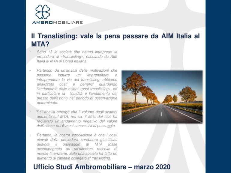 Il Translisting: Vale la pena passare da AIM Italia al MTA?