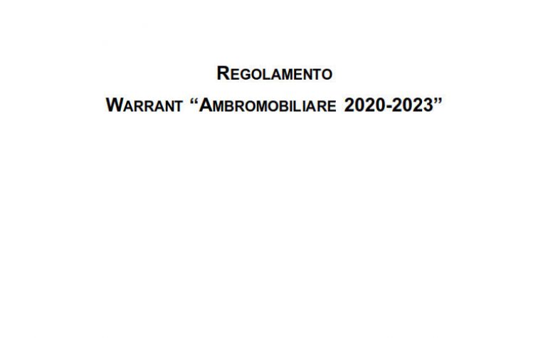 Regolamento Warrant Ambromobiliare 2020-2023